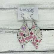 MAE - Leather Earrings  ||  PETITE PINK & PURPLE FLORAL