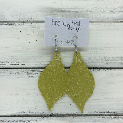 MAE - Leather Earrings  ||  SHIMMER YELLOW