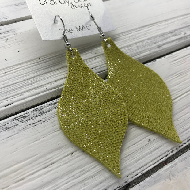 MAE - Leather Earrings  ||  SHIMMER YELLOW