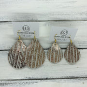 ZOEY (3 sizes available!) -  Leather Earrings  ||  METALLIC ROSE GOLD SANDS