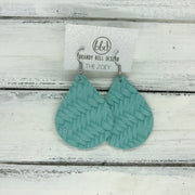 ZOEY (3 sizes available!) -  Leather Earrings  ||  AQUA BRAIDED