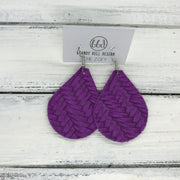 ZOEY (3 sizes available!) -  Leather Earrings  ||  PURPLE BRAIDED