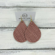 ZOEY (3 sizes available!) -  Leather Earrings  ||  BLUSH BRAIDED