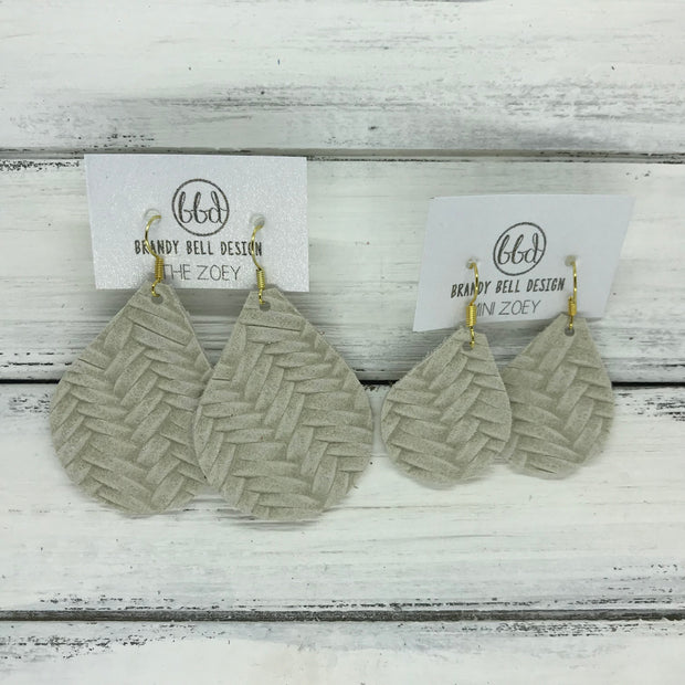 ZOEY (3 sizes available!) -  Leather Earrings  ||  LINEN BRAIDED