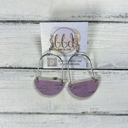 PIPER -  Leather Earrings  ||  <BR> LAVENDER (CORK ON LEATHER)
