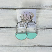 PIPER -  Leather Earrings  ||  <BR> MATTE AQUA SMOOTH