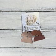 JOY -  Leather Earrings  ||  <BR> METALLIC ROSE GOLD SMOOTH