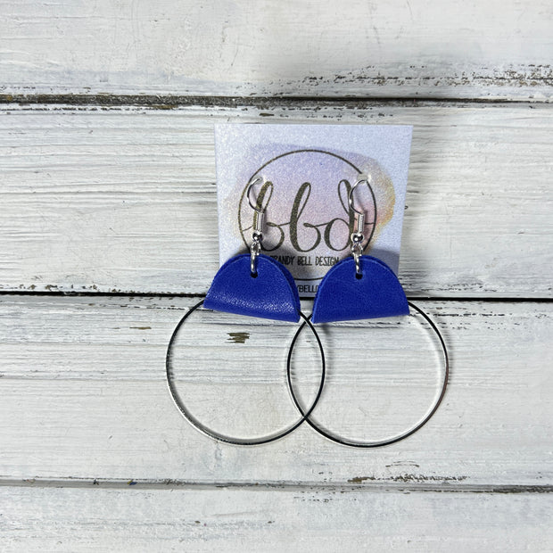 JULIA - Leather Earrings OR Necklace ||   ELECTRIC COBALT BLUE (* 3 options available)