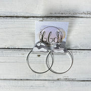 JULIA - Leather Earrings OR Necklace ||   GRAY & WHITE CAMOUFLAGE (* 3 options available)