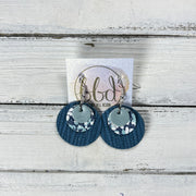 GRAY -  Leather Earrings  ||  <BR> DUSTY AQUA RIVIERA, <BR> DITSY BLUE FLORAL, <BR> TEAL PALMS