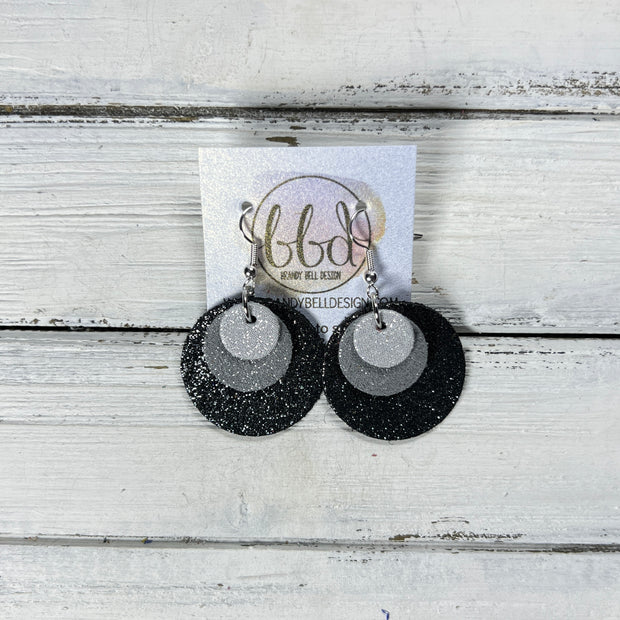 GRAY -  Leather Earrings  ||  <BR> SHIMMER SILVER, <BR> SHIMMER GRAY, <BR> SHIMMER PEWTER