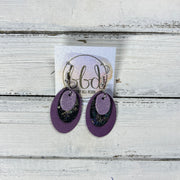 DIANE -  Leather Earrings  ||  <BR> SHIMMER LILAC, <BR> IRIDESCENT NORTHERN LIGHTS, <BR> MAGENTA RIVIERA
