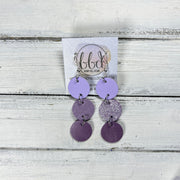 DAISY -  Leather Earrings  ||  <BR> MATTE LILAC SMOOTH, <BR> SHIMMER LILAC, <BR> MAGENTA RIVIERA