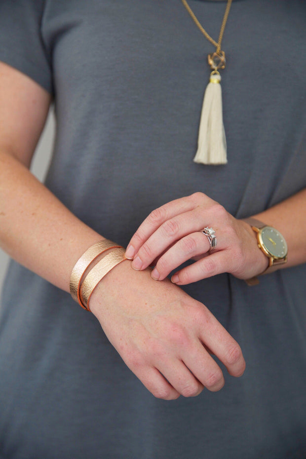 ANGEL - WRAP BRACELET / CHOKER NECKLACE - handmade by Brandy Bell Design || METALLIC ROSE GOLD