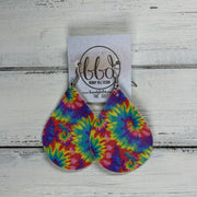 ZOEY (3 sizes available!) -  Leather Earrings  ||  TIE DYE 1 (FAUX LEATHER)