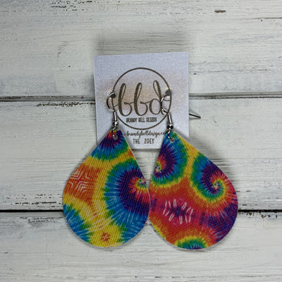 ZOEY (3 sizes available!) -  Leather Earrings  ||  TIE DYE 2 (FAUX LEATHER)
