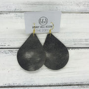 ZOEY (3 sizes available!) -  Leather Earrings  ||  TIE DYE BLACK & TAN