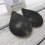 ZOEY (3 sizes available!) -  Leather Earrings  ||  TIE DYE BLACK & TAN