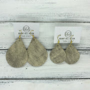 ZOEY (3 sizes available!) -  Leather Earrings  ||  TIE DYE CREAM CAMEL