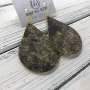 ZOEY (3 sizes available!) -  Leather Earrings  ||  TIE DYE CREAM & DARK BROWN