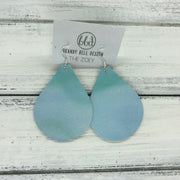 ZOEY (3 sizes available!) -  Leather Earrings  ||  TIE DYE BLUE  (PATTERN PLACEMENT VARIES!)