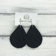 ZOEY (3 sizes available!) -  Leather Earrings  ||  BLACK SUEDE BRAIDED