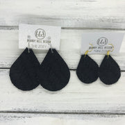 ZOEY (3 sizes available!) -  Leather Earrings  ||  BLACK SUEDE BRAIDED