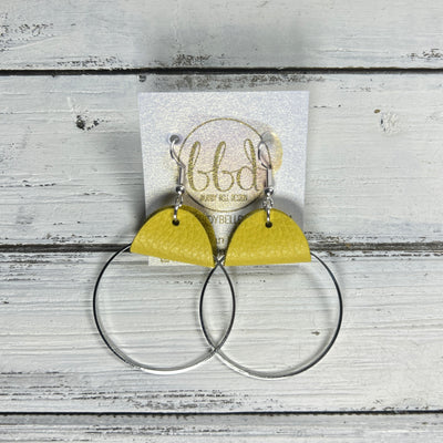 JULIA - Leather Earrings OR Necklace ||   MATTE YELLOW (* 3 options available)