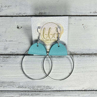 JULIA - Leather Earrings OR Necklace ||   MATTE ROBINS EGG BLUE (* 3 options available)