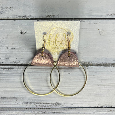 JULIA - Leather Earrings OR Necklace ||   SHIMMER VINTAGE PINK (* 3 options available)