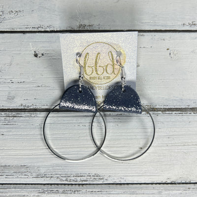 JULIA - Leather Earrings OR Necklace ||   SHIMMER NAVY (* 3 options available)