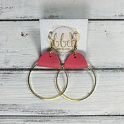JULIA - Leather Earrings OR Necklace ||   MATTE CORAL/PINK (* 3 options available)