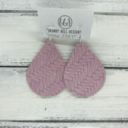 ZOEY (3 sizes available!) -  Leather Earrings  ||  PINK BRAIDED