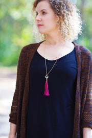 TASSEL NECKLACE - CAROLINA    ||   COBALT BLUE TASSEL WITH DECORATIVE BEAD