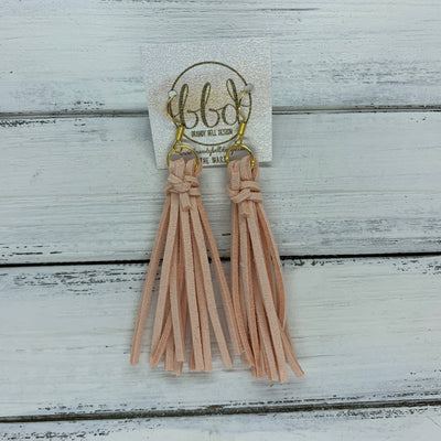 MARIE - Faux Suede Tassel Earrings  ||  PALE PEACH