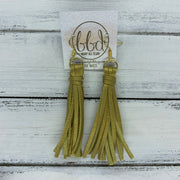 MARIE - Faux Suede Tassel Earrings  ||  METALLIC GOLD