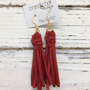 MARIE - Faux Suede Tassel Earrings  || SPARKLE RED