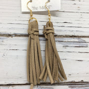 MARIE - Faux Suede Tassel Earrings  ||  SHIMMER GOLD