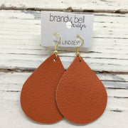 ZOEY (3 sizes available!) - Leather Earrings  || MATTE BURNT ORANGE