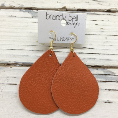 ZOEY (3 sizes available!) - Leather Earrings  || MATTE BURNT ORANGE