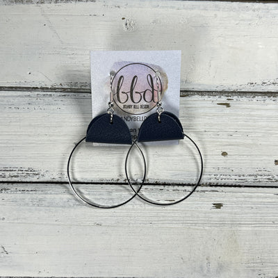 JULIA - Leather Earrings OR Necklace ||   MATTE NAVY BLUE (* 3 options available)