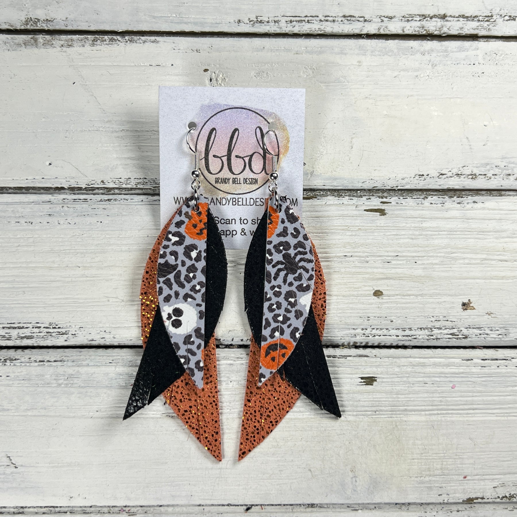 Halloween faux sales leather earrings