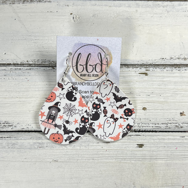 ZOEY (3 sizes available!) -  Leather Earrings  ||  NOT SO SCARY HALLOWEEN (FAUX LEATHER)