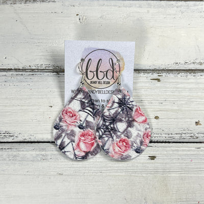 ZOEY (3 sizes available!) -  Leather Earrings  ||  ROSES & WEBS
