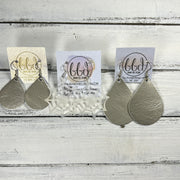 WEB -  Leather Earrings  ||   <BR> TRANSPARENT WHITE GLITTER JELLY (FAUX LEATHER)