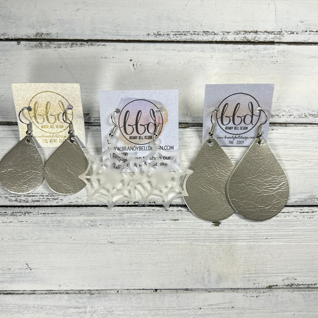 WEB -  Leather Earrings  ||   <BR> TRANSPARENT WHITE GLITTER JELLY (FAUX LEATHER)