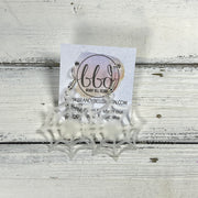 WEB -  Leather Earrings  ||   <BR> TRANSPARENT WHITE GLITTER JELLY (FAUX LEATHER)