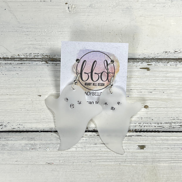 GHOST -  Leather Earrings  ||   <BR> TRANSPARENT WHITE JELLY (FAUX LEATHER)