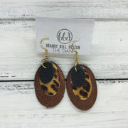 DIANE - Leather Earrings  ||    <BR> MATTE BLACK , <BR> METALLIC CHEETAH, BR> METALLIC BRONZE SAFFIANO