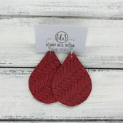 ZOEY (3 sizes available!) -  Leather Earrings  ||   RED BRAIDED